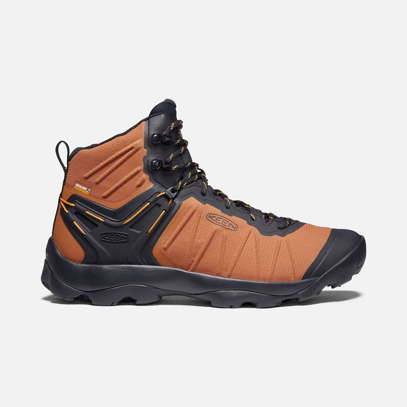 Keen Venture Mid Waterproof Wanderstiefel Herren DE-36107 Caramel Cafe/Sunflower - Keen Herrenschuhe